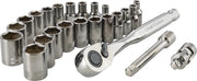 Photo of Craftsman CMMT12028 socket wrench set with ratchet, sockets, and accessories on white background.
