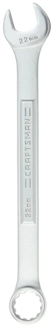 Craftsman 22mm combination wrench CMMT12066, silver finish, tool category, top-down angle, white background.