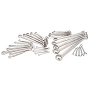 Photo of CRAFTSMAN CMMT12080 combination wrench set, multiple sizes, silver finish, angled on white background.