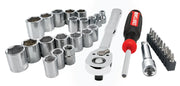 Craftsman CMMT12113 photography of socket and ratchet set with screwdriver and bits on white background