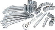 Photo of Craftsman chrome wrench and socket set CMMT12119 shown from an angled view on a white background.
