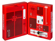 CRAFTSMAN CMMT12426 red advent calendar box with numbered compartments, open to show interior, angled view.