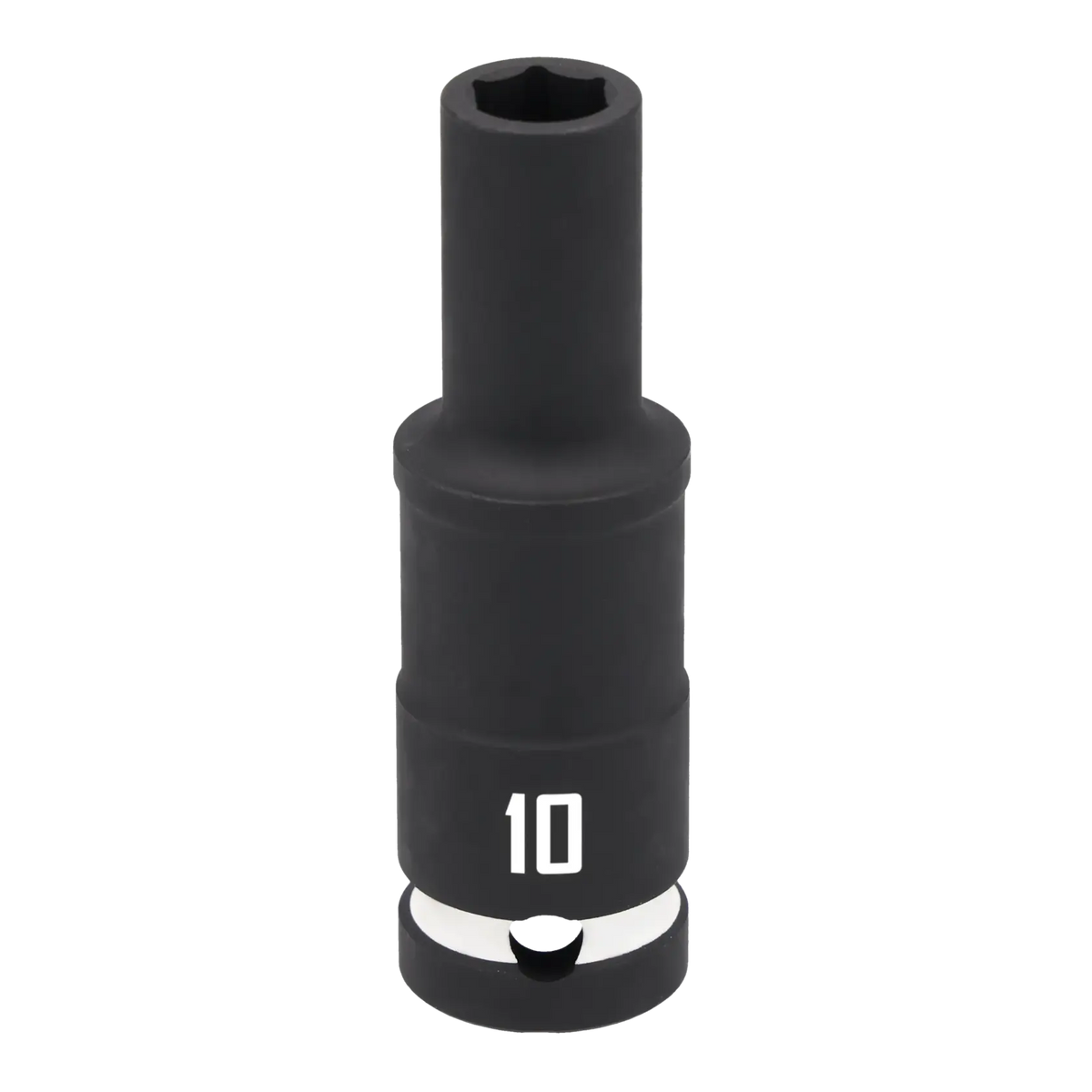 A close-up image of a black Craftsman deep socket tool with a 10 mm size marking on the side.