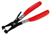 Craftsman CMMT14136 snap ring pliers with red handles, angled view on white background.