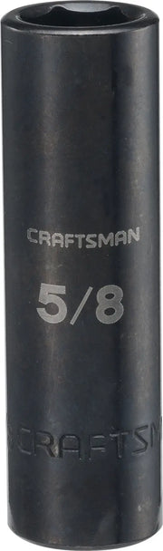 Photo of CRAFTSMAN deep socket, black finish, 5/8 inch size, CMMT15999, upright angle on white background.