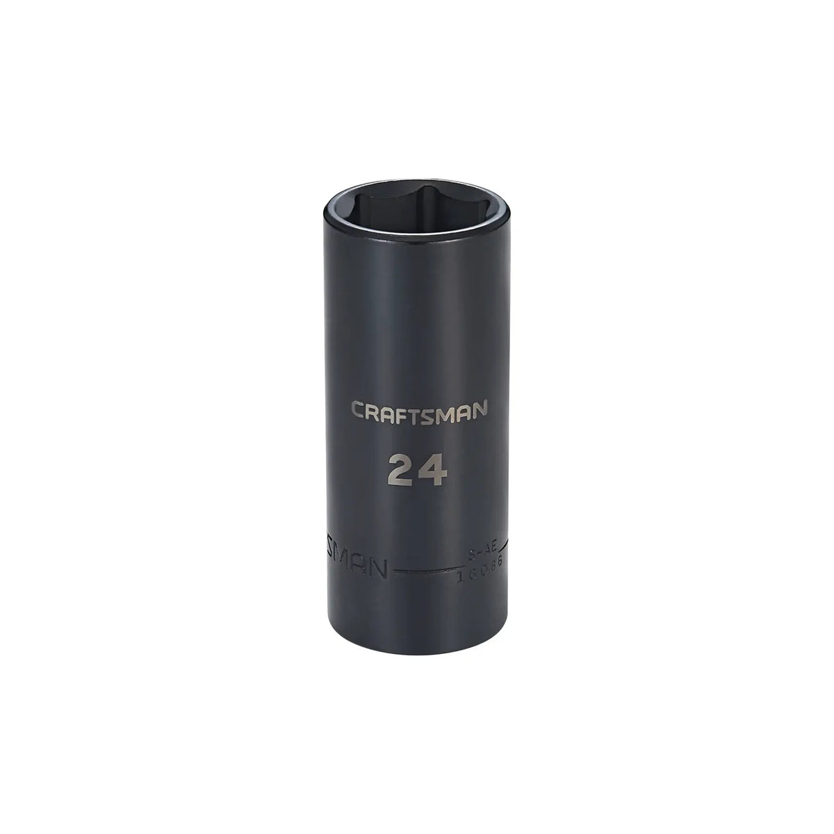 Craftsman 24 mm deep socket, CMMT16086, black finish, photographed from front on white background.