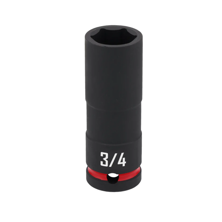 A Craftsman brand deep impact socket with a 3/4 inch size marking, shown in black with a red ring near the base.