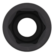 Close-up image of a black hexagonal socket, viewed from the front with an open circular center.