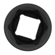 Close-up view of a black Craftsman socket, showing the square inner drive and circular outer rim.