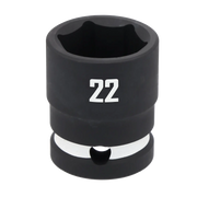 A close-up image of a black Craftsman socket, size 22, used for tightening or loosening bolts and nuts.