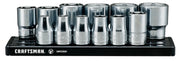 Front angle photo of Craftsman socket set on tray, chrome finish, SKU CMMT17330V.