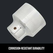 Photo of a Craftsman socket, SKU CMMT17904, silver finish, angled on white background, emphasizing corrosion-resistant durability.