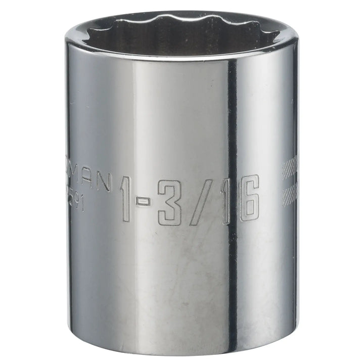 Craftsman chrome socket 1-3/16 inch, deep well, 12-point, front angle, CMMT19591.