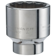 Craftsman CMMT19650 chrome socket, 2 inch size, close-up on white background.