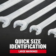CRAFTSMAN wrenches with large size markings, SKU CMMT21085, top angle, graphics category.