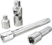 Photo of CRAFTSMAN CMMT42353 socket accessory set with chrome finish, includes extension bars, adapters, and universal joint.