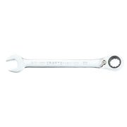 Photo of Craftsman 5/8 inch ratcheting combination wrench, CMMT42417, silver finish, side angle on white background.
