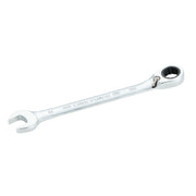 A silver CRAFTSMAN ratcheting combination wrench with an open end on one side and a ratcheting box end on the other, displayed on a white background.