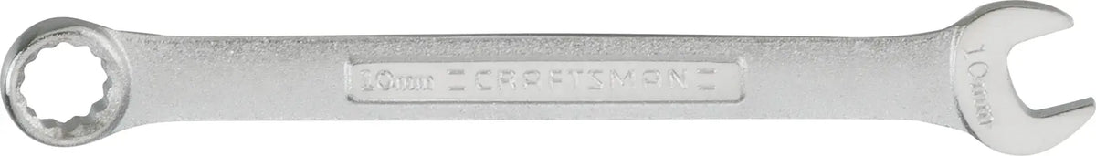 Craftsman 10mm combination wrench CMMT42914, silver, flat lay on white background.