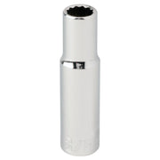 Craftsman chrome deep socket, 3/8 inch, vertical angle, CMMT43301, tool accessory photography.