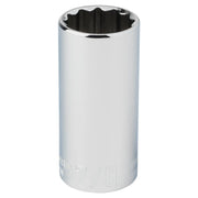 Photo of Craftsman chrome socket 7/8 inch, deep design, CMMT43319, vertical front angle.