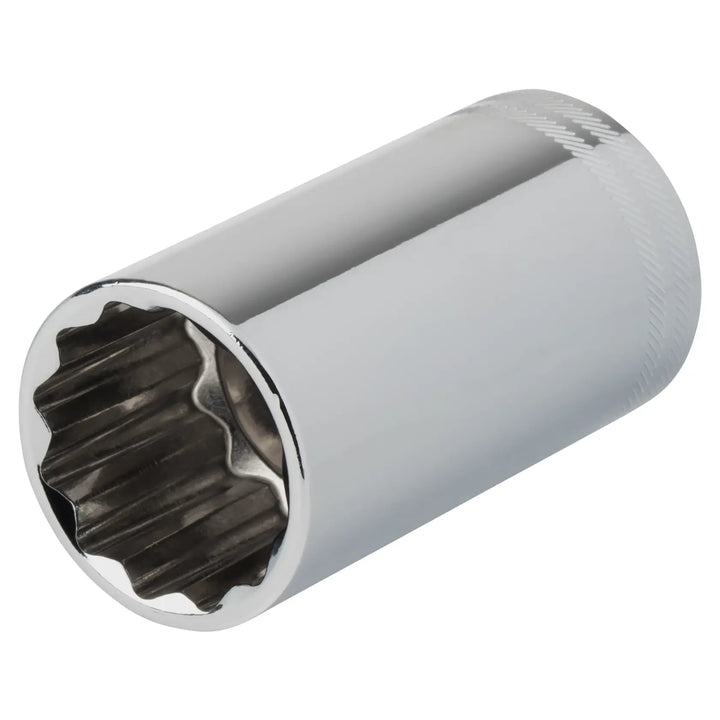 Craftsman chrome socket, twelve-point design, side view, CMMT43320.
