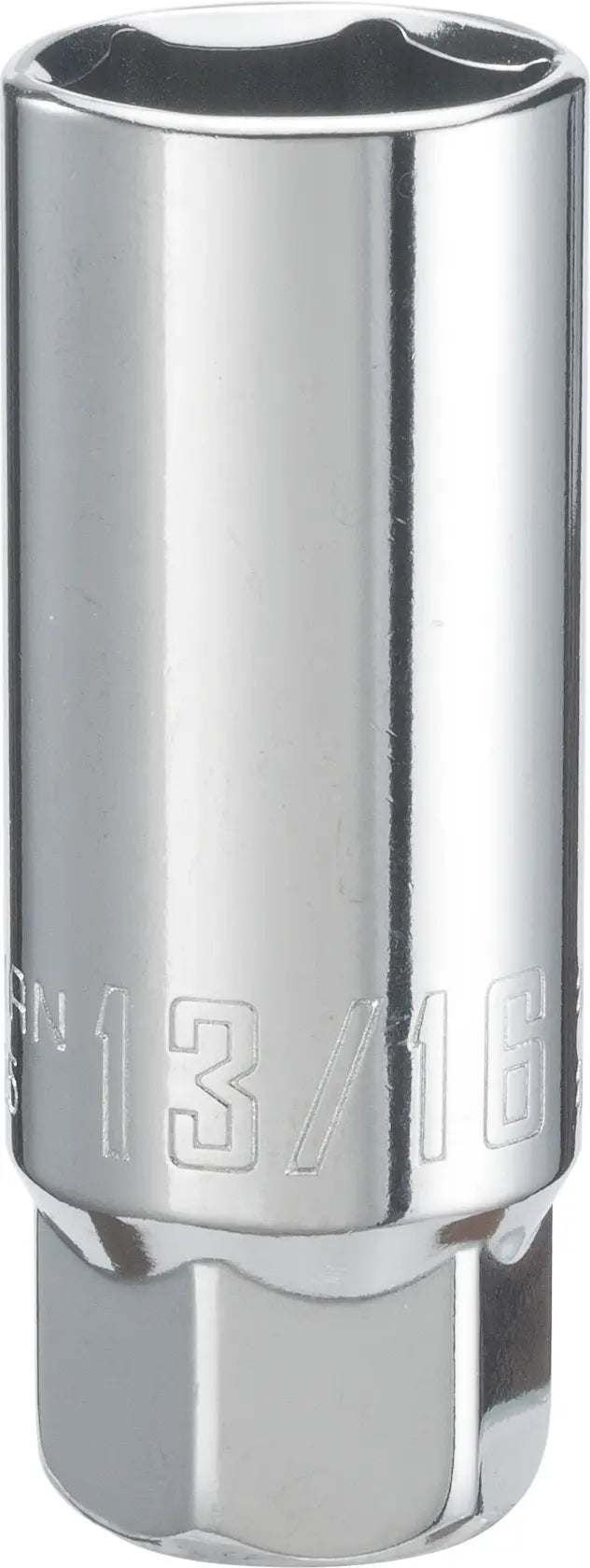 Craftsman chrome 13/16-inch socket, SKU CMMT43325, tool vertical front angle on white background.
