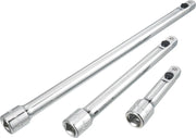 Craftsman CMMT43355 chrome breaker bar set, three pieces, side angle on white background.