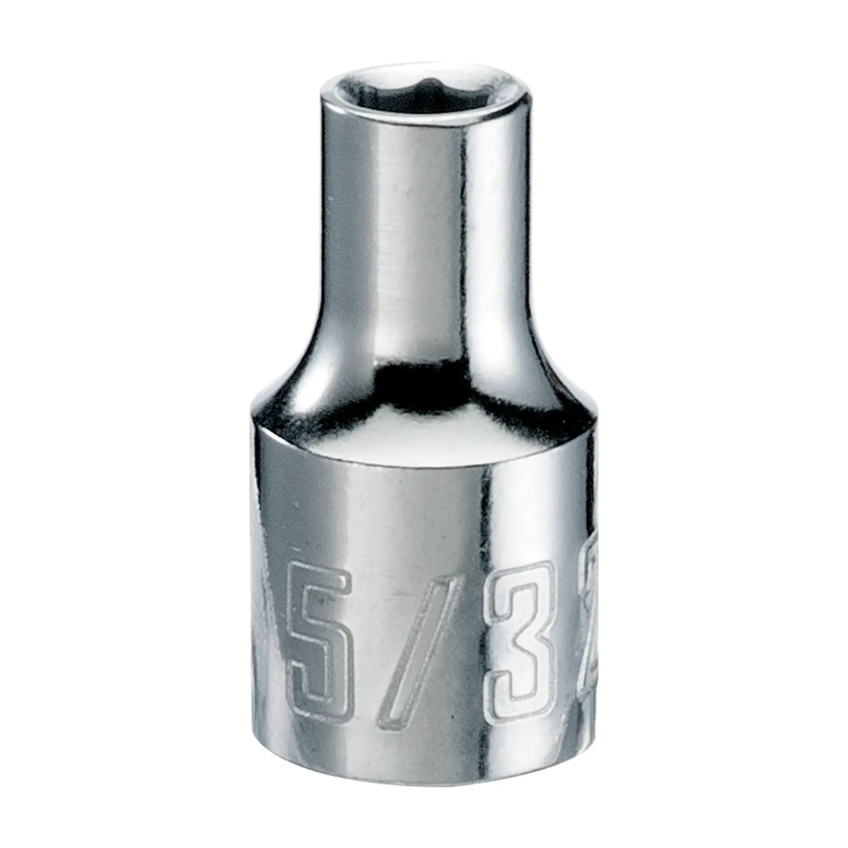 Photo of Craftsman 5/32-inch socket, chrome finish, front angle, SKU CMMT43481, socket accessory.