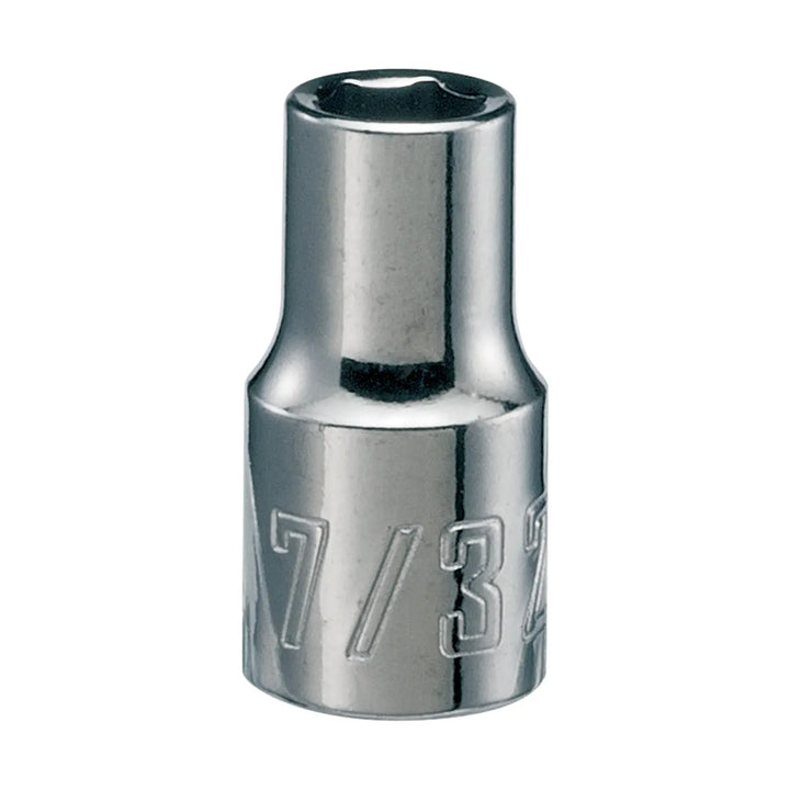 Photo of CRAFTSMAN socket tool, chrome finish, 7/32 inch, front angle, SKU CMMT43492.