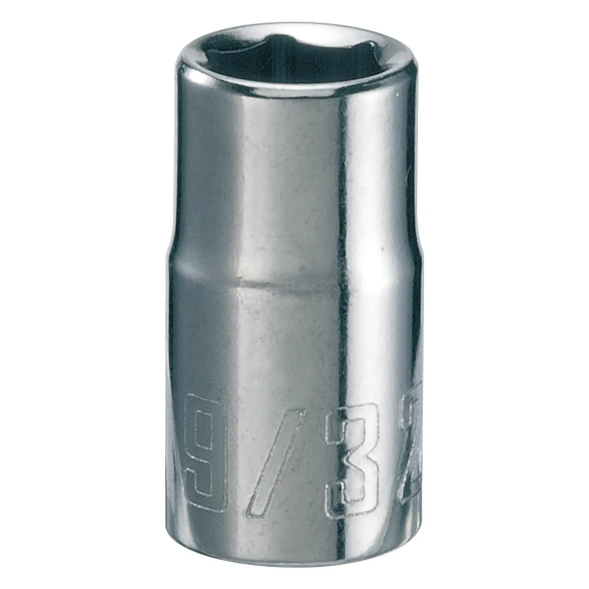 Photo of Craftsman CMMT43494 chrome 9/32 inch socket tool, front angle, metallic finish.