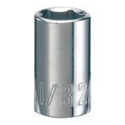 Photo of Craftsman socket, chrome finish, 11/32 inch size, front angle, SKU CMMT43496.
