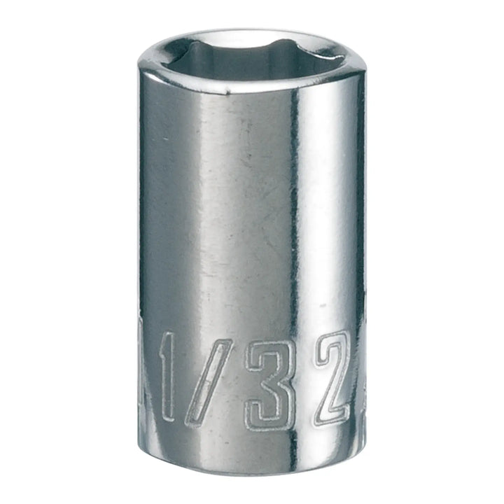 Photo of Craftsman socket, chrome finish, 11/32 inch size, front angle, SKU CMMT43496.