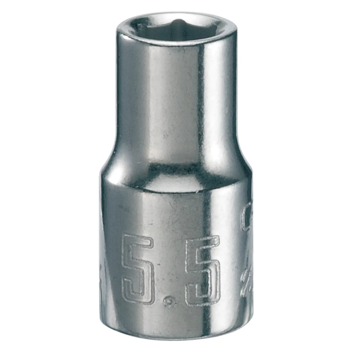 Photo of Craftsman CMMT43511 chrome socket, 5.5mm size, front angle on white background.