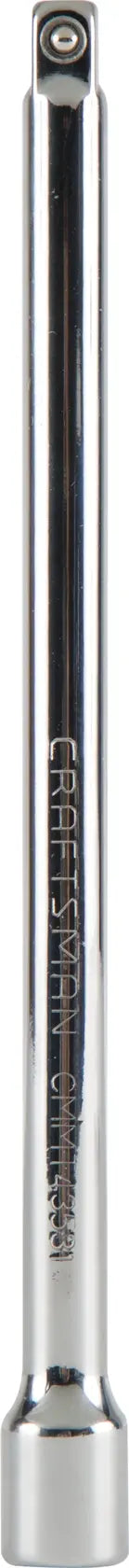 Photo of Craftsman socket extension bar, chrome finish, SKU CMMT43531, tool category, front view on white background.