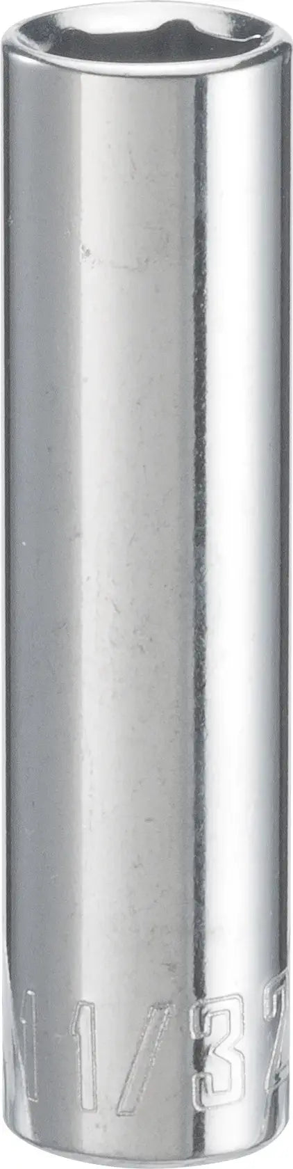 Photo of Craftsman deep socket, silver finish, SKU CMMT43576, tool category, front angle on white background.