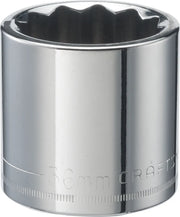 Photo of Craftsman 36mm chrome socket, SKU CMMT44248, viewed from side on white background.
