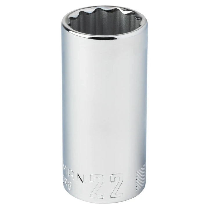 Craftsman 22mm chrome socket, deep style, vertical angle, CMMT44298.