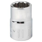 Craftsman chrome socket 11mm CMMT44309, close-up, white background, tool accessory.