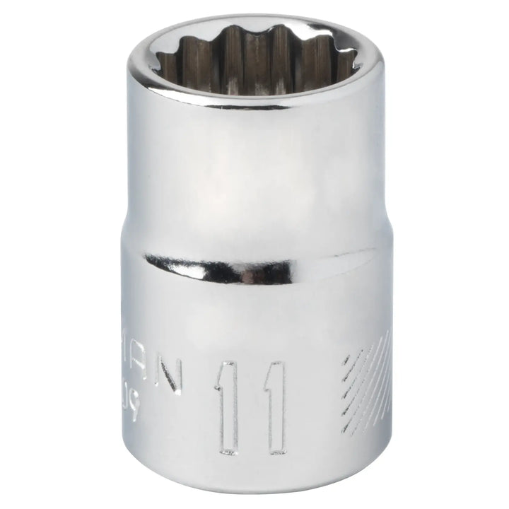 Craftsman chrome socket 11mm CMMT44309, close-up, white background, tool accessory.