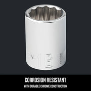 Craftsman 16mm chrome socket, corrosion resistant, front angle, SKU CMMT44311, graphics category.