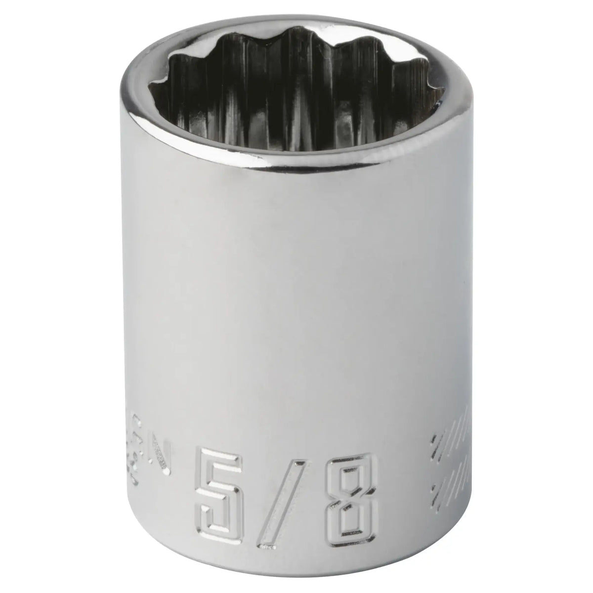 Photo of Craftsman 5/8 inch socket, model CMMT44335, chrome finish, on white background, tool category.