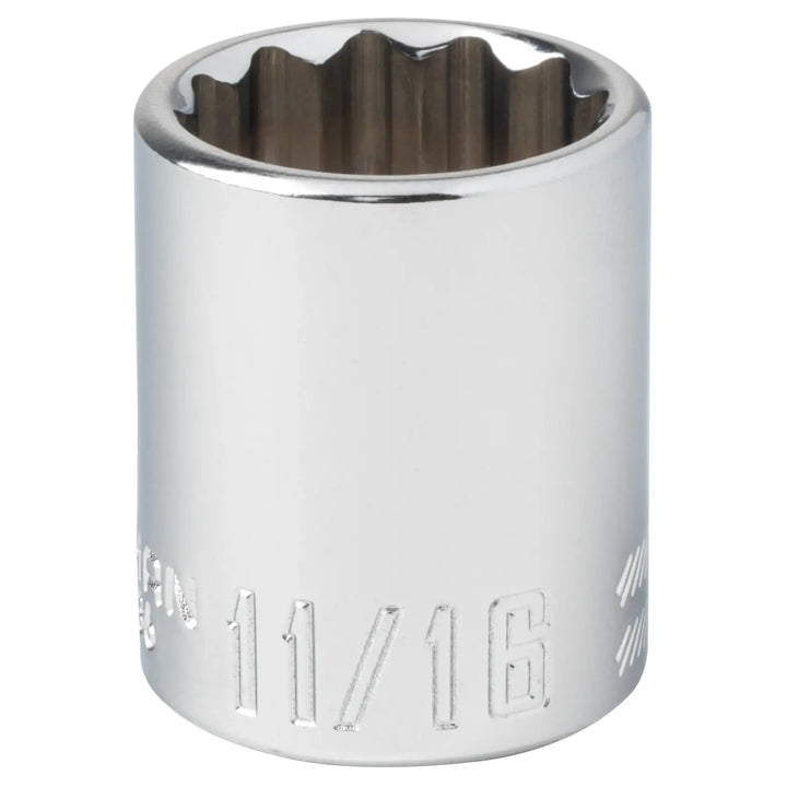 Craftsman 11/16-inch chrome socket, model CMMT44336, close-up on white background.
