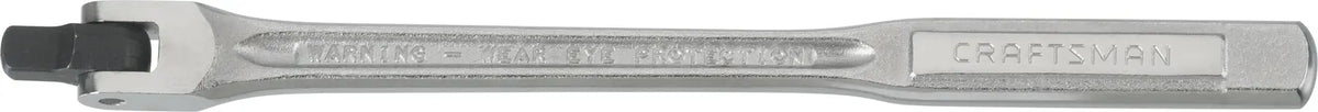 Photo of Craftsman CMMT44363 chrome hand tool breaker bar on white background, rectangular shape with engraved logo.