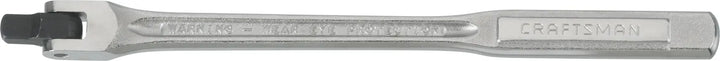 Photo of Craftsman CMMT44363 chrome hand tool breaker bar on white background, rectangular shape with engraved logo.