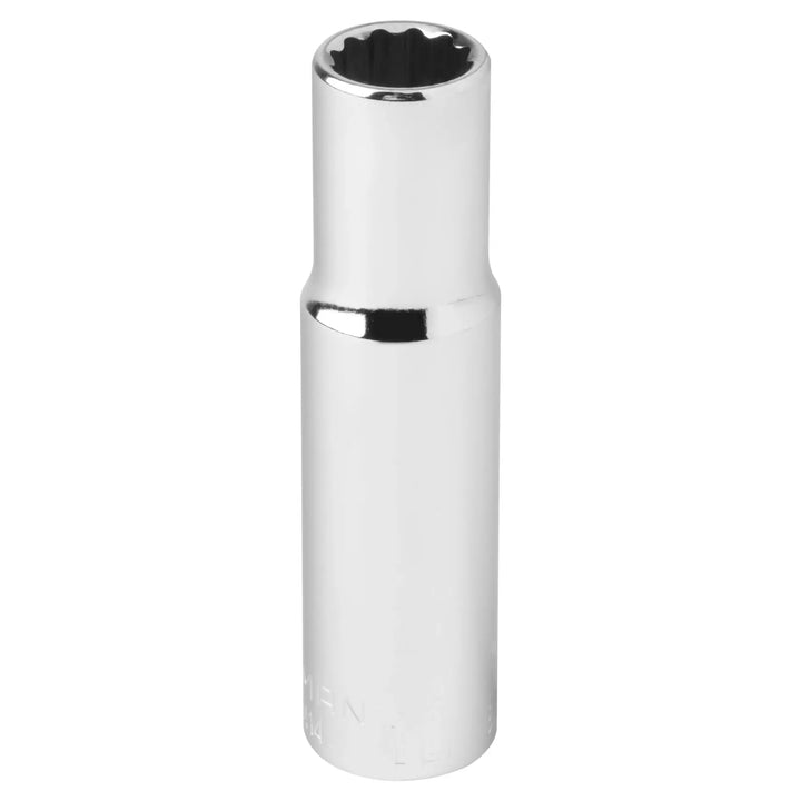 Craftsman chrome deep socket, twelve-point design, upright angle, CMMT44414.