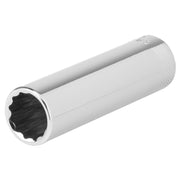 Craftsman deep socket CMMT44417, chrome finish, 12-point design, shown at an angle on a white background.