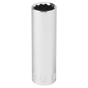 Craftsman 14mm deep socket, chrome finish, twelve-point, vertical angle, CMMT44418.