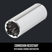 Craftsman chrome socket, corrosion resistant, side angle, SKU CMMT44423, graphics category.