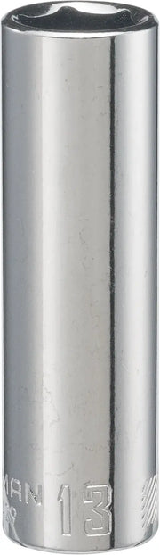 CRAFTSMAN CMMT44429 chrome deep socket, 13mm, vertical angle, white background.